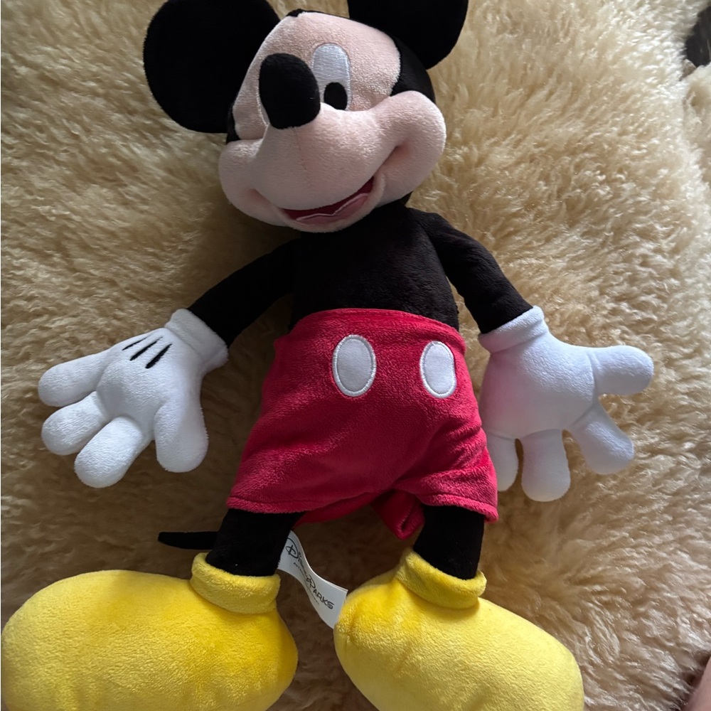 Disney Mickey Mouse Stuffed Animal Black and Red